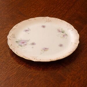 Vintage Austria Hand Painted Floral Porcelain Plate 11" Gold Rim